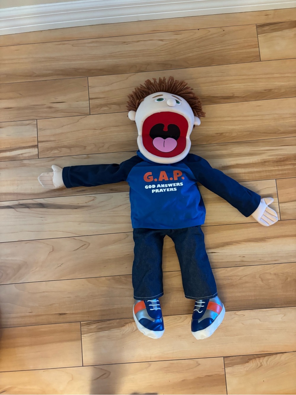 God Answers Prayers (GAP) Peach Boy Ministry Puppet 25” Great Condition